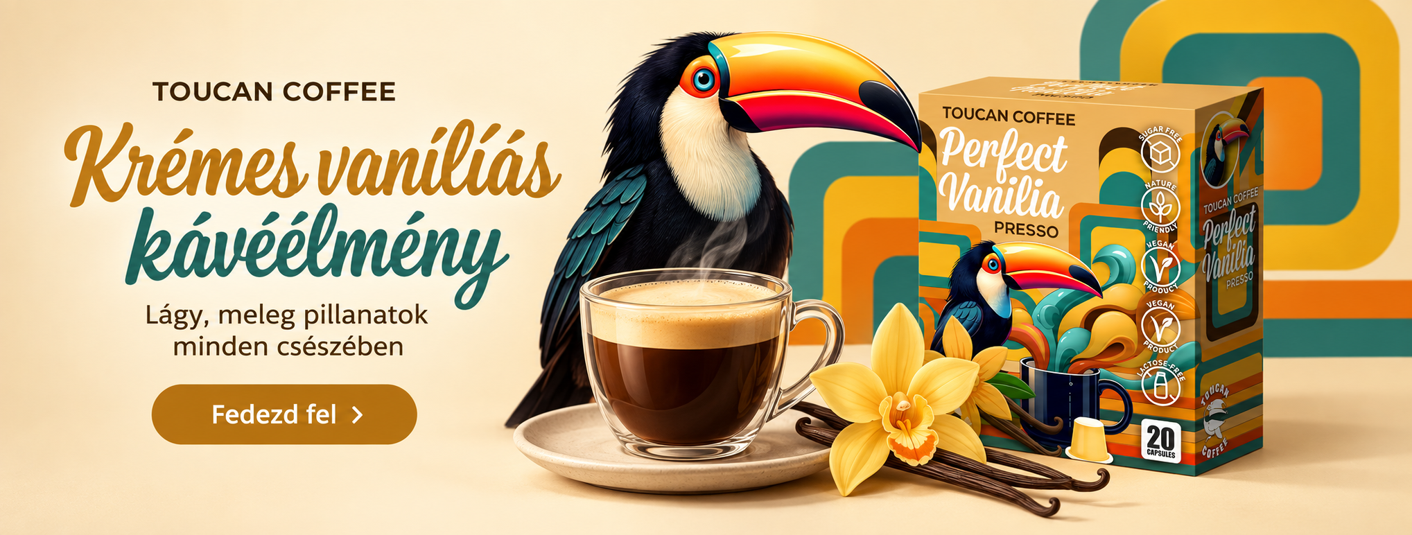 Toucan Coffee Perfect Vanília Nespresso kompatibilis kávékapszula