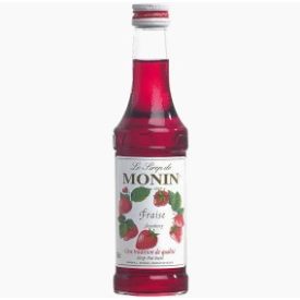 Coffee66 MONIN Eper (Strawberry) szirup cukor tartalommal 0,25l – különleges kávékiegészítő