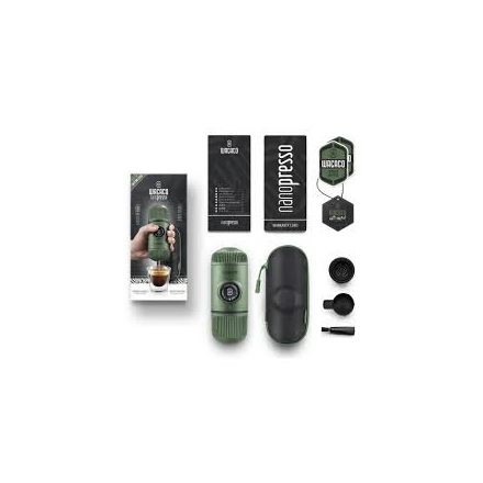Coffee66 Wacaco Nanopresso mohazöld hordozható kávéfőző + kemény tok