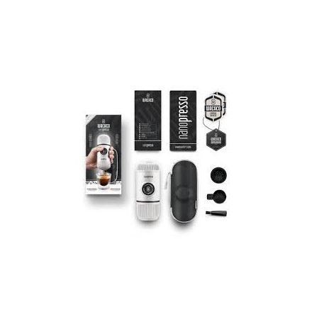 Coffee66 Wacaco Nanopresso Hidegfehér hordozható kávéfőző + kemény védőtok