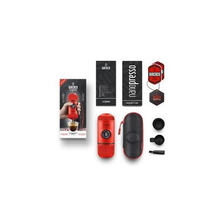 Coffee66 Wacaco Nanopresso Lávavörös hordozható kávéfőző + kemény védőtok