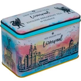   New English Teas Liverpool English Breakfast fémdobozban – 40 filter, 80 g