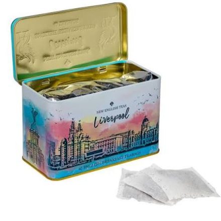 New English Teas Liverpool English Breakfast fémdobozban – 40 filter, 80 g