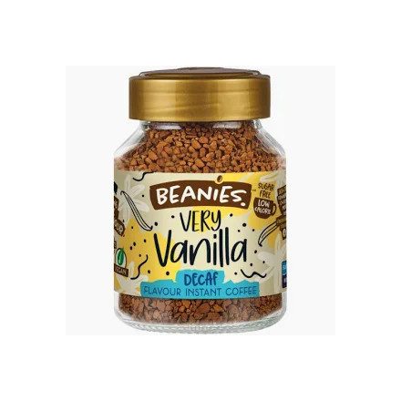 Beanies instant kávé vanilia koffeinmentes 50 g – Coffee66 webáruház