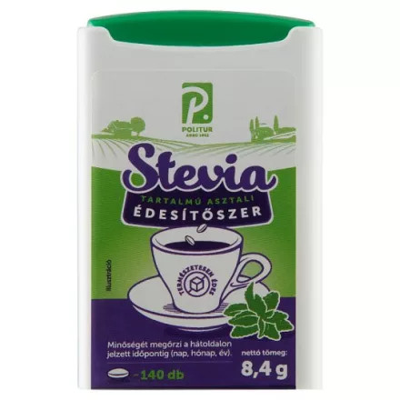 Politur Stevia Tartalmú édesítő tabletta 140db  – Coffee66 webáruház