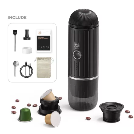 Coffee66 2 in 1 Utazó kávéfőző darált kávéhoz és nespresso kapszulához VÍZMELEGÍTÉSSEL PIROS