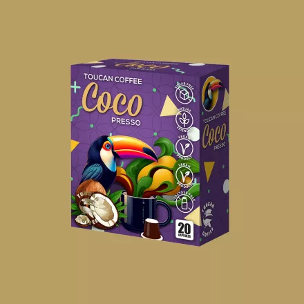 Coffee66 Coconut TOUCAN NESPRESSO® KOMPATIBILIS KÁVÉKAPSZULA 20db – Nespresso kompatibilis kávékapszula