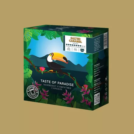 Coffee66 Salted Caramel TOUCAN NESPRESSO® KOMPATIBILIS KÁVÉKAPSZULA 20db – Nespresso kompatibilis kávékapszula