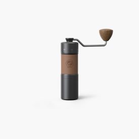 Coffee66 Kézi kávé daráló fa betétekkel, fekete dobozban