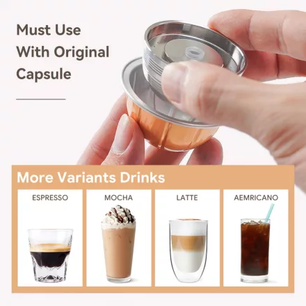 Coffee66 VERTUO G6 kapszula adapter utántölthető-darált kávéval – Nespresso kompatibilis kávékapszula