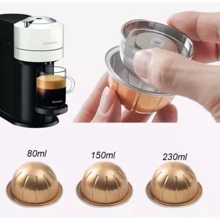 Coffee66 VERTUO G6 kapszula adapter utántölthető-darált kávéval – Nespresso kompatibilis kávékapszula