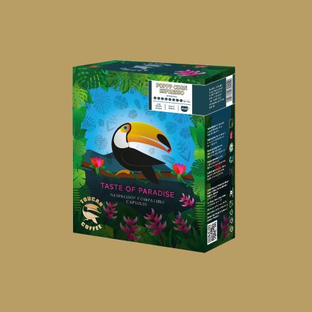 Coffee66 POPPP CORN Espresso  TOUCAN NESPRESSO® KOMPATIBILIS KÁVÉKAPSZULA 20db – Nespresso kompatibilis kávékapszula