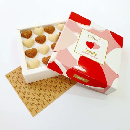 Cukrobello Sweet Heard– 32 db szívformájú kézműves cukor