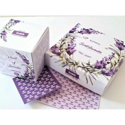 Coffee66 Cukrobello Sweet Levandula – 32 db levendula ízesített szívformájú kézműves cukor – különleges kávékiegészítő