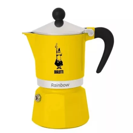 Coffee66 Bialetti Rainbow kotyogós sárga kévéfőző 1 adagos