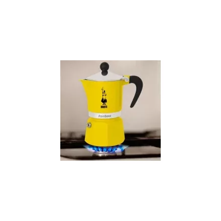 Coffee66 Bialetti Rainbow kotyogós sárga kévéfőző 3 adagos