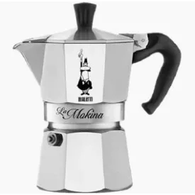 Coffee66 Bialetti La Mokina kotyogós kávéfőző 0,5 adagos ezüst szinben