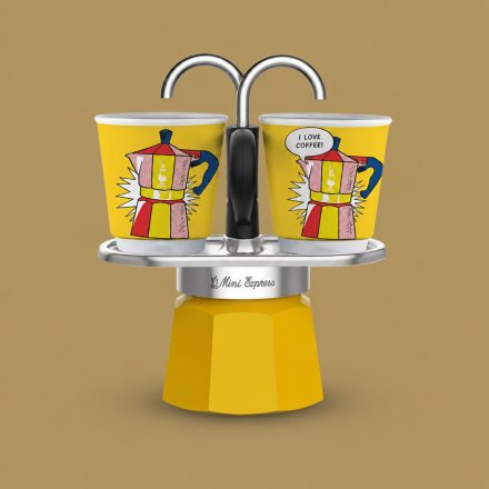 Bialetti Mini Express kotyogós kávéfőző szett 2 adagos Lichtenstein