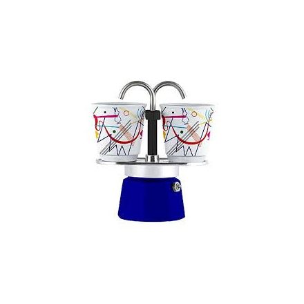 Coffee66 Bialetti Mini Express kotyogós kávéfőző szett 2 adagos Kandinsky mintával