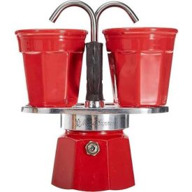   Bialetti Mini Express kotyogós kávéfőző szett piros - 2 adagos