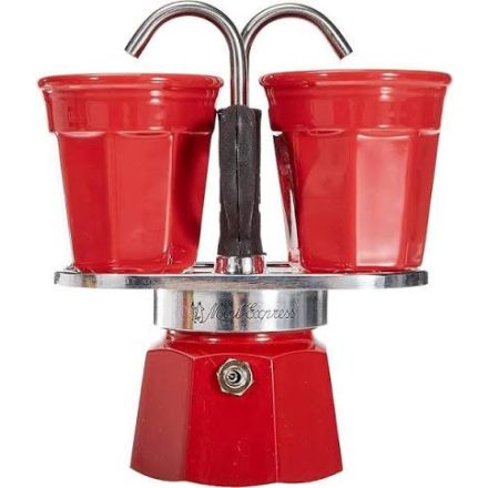 Bialetti Mini Express kotyogós kávéfőző szett piros - 2 adagos