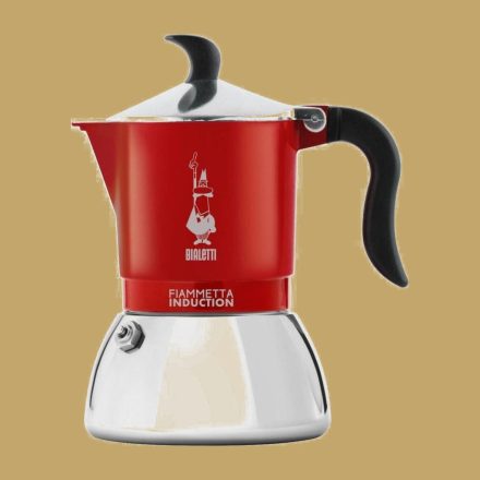 Bialetti Fiammetta Indukciós kotyogós kávéfőző 4 adagos - piros