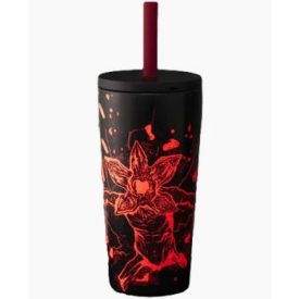   Bialetti Stranger Things hordozható pohár  szívószállal,  600 ml
