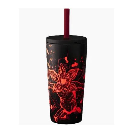 Bialetti Stranger Things hordozható pohár  szívószállal,  600 ml